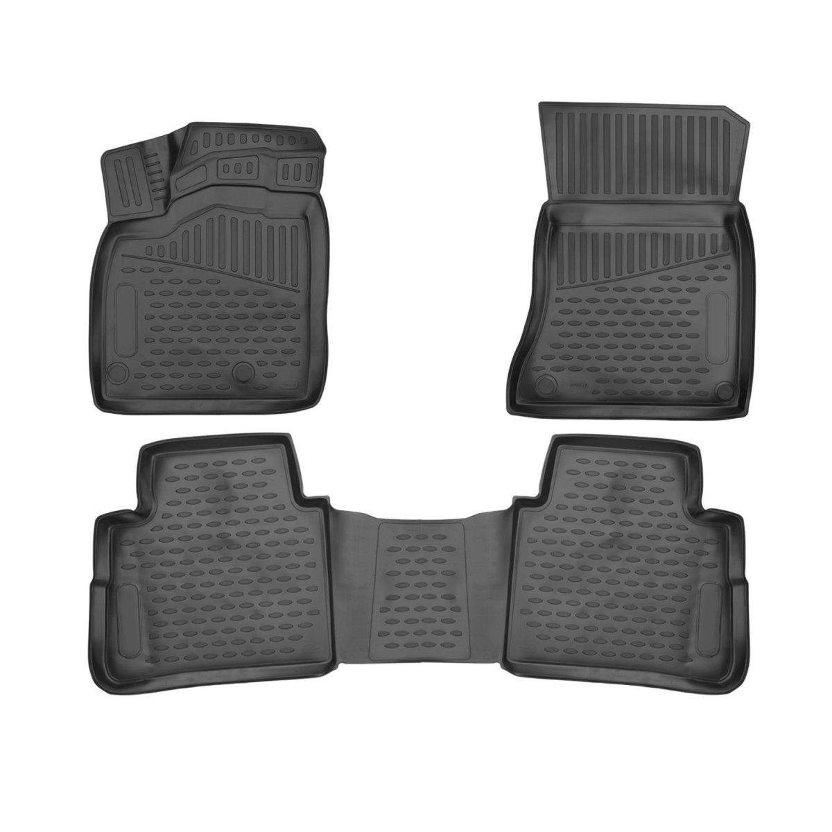 Nissan Rogue Floor Mats - Omac - Rubber TPE 3 Pcs - Black - 2021-2024